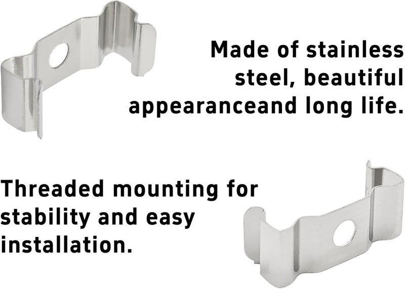 VIRELLO 30Pcs T5 LED Light Clips Bracket Hanger, Nickel-Plated Manganese Steel Mounting Holder for Integrated Tube Light Fixture - Image 3